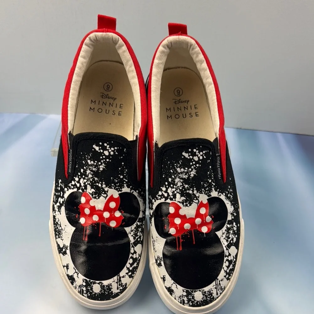 Disney Red and Black Flats with Bow - Picture 3 of 12